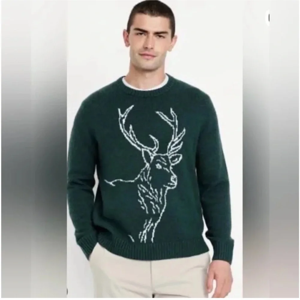 Old Navy So-Soft Crew-Neck Sweater Reindeer XXL Cozy Soft Fun